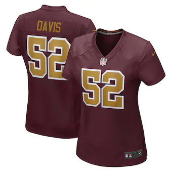 womens nike jamin davis burgundy washington football team g